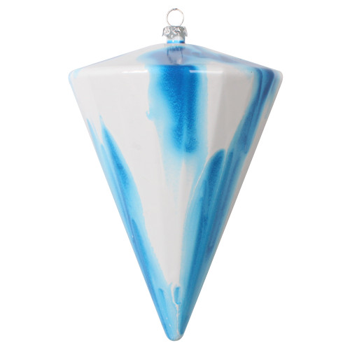 VIC-MT203208 - 6" Blue/White Marble Cone Ornament, 3-Pack - Vickerman