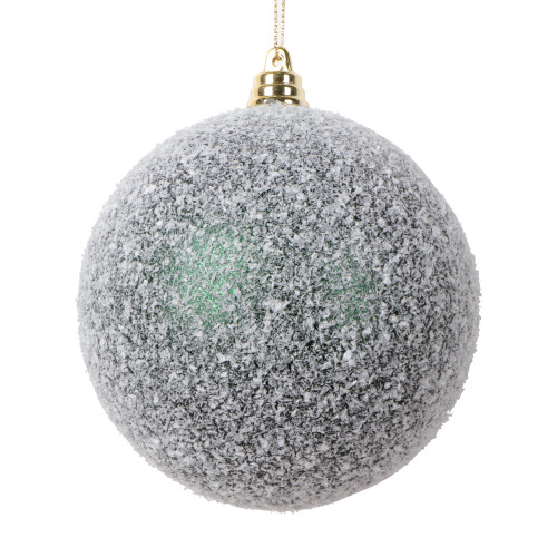 VIC-MT220174W - 4" Midnight Green Matte Snow Ornament, 4-Pack - Vickerman