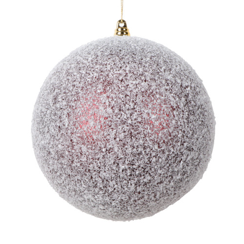 VIC-MT220565W - 6" Burgundy Matte Snow Ornament, 2-Pack - Vickerman