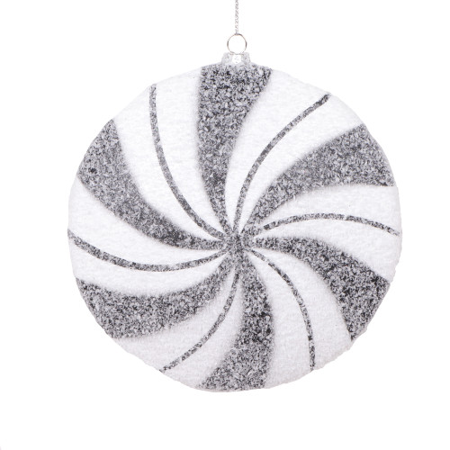 VIC-MT2214315 - 6" White Black Swirl Flat Ball, 2-Pack - Vickerman
