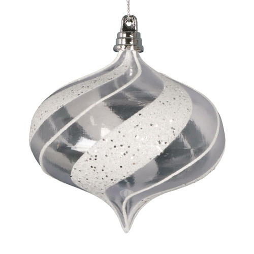 VIC-MT232440 - 4" Clear Onion White/Silver Ornament, 3-Pack - Vickerman