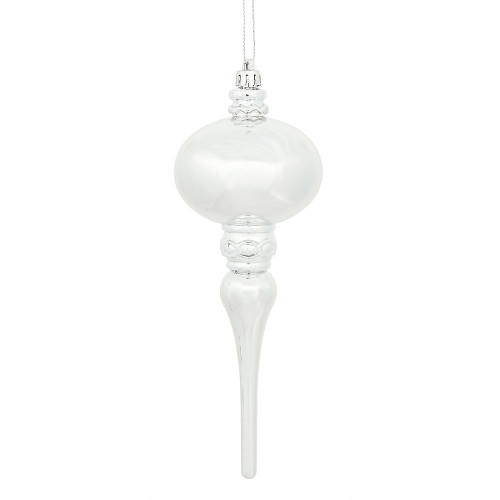 VIC-N174507D - 8" x 2.75" Silver Shiny Finial, 3-Pack - Vickerman