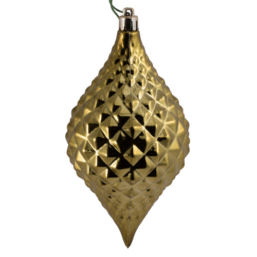 VIC-N174914D - 6" x 3" Olive Shiny Diamond Drop, 4-Pack - Vickerman