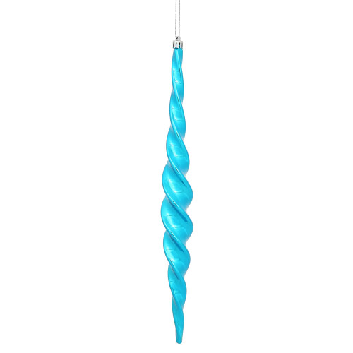 VIC-N175112D - 14.6" Turquoise Shiny Spiral Icicle, 2-Pack - Vickerman