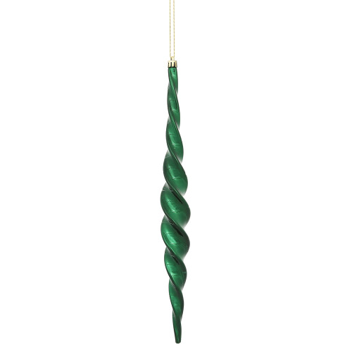 VIC-N175174D - 14.6" Midnight Green Shiny Spiral Icicle, 2-Pack - Vickerman