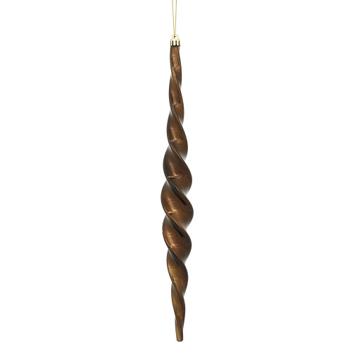 VIC-N175175D - 14.6" Chocolate Shiny Spiral Icicle, 2-Pack - Vickerman