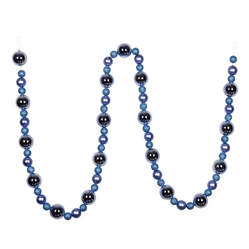 VIC-N181729 - 9' Periwinkle Assorted Ball Garland - Vickerman
