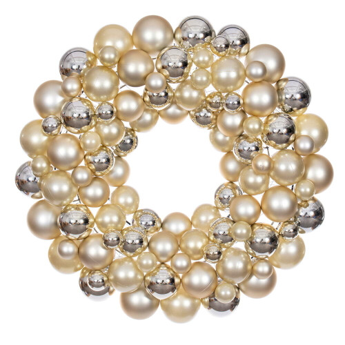 VIC-N240238 - 24" Champagne Ball Wreath - Vickerman
