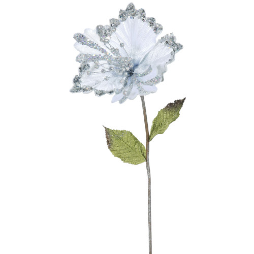 VIC-OF160307 - 23" Silver Hibiscus 8" Flower, 3-Pack - Vickerman