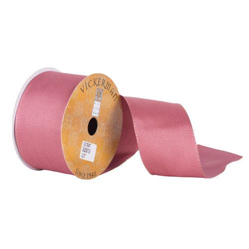 VIC-Q170047 - 2.5"x10yd Dusty Rose Satin Wired - Vickerman