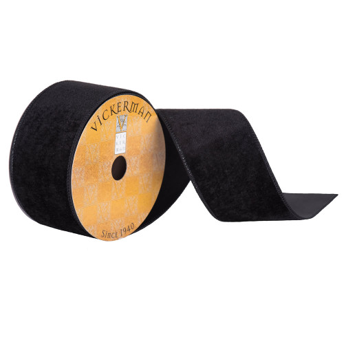 VIC-Q170069 - 2.5"x10yd Black Velvet Wired - Vickerman