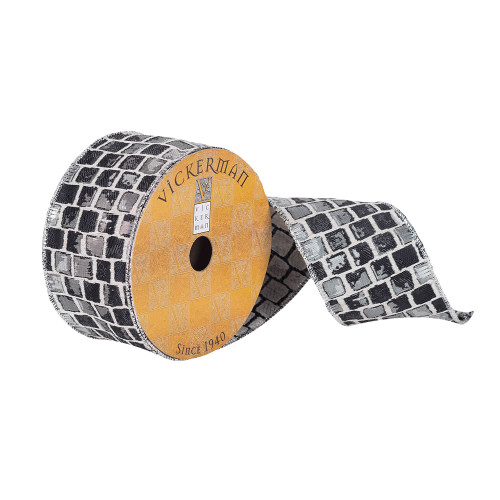 VIC-Q180962 - 2.5"x10yd Black/Silver Checkered Pattern - Vickerman