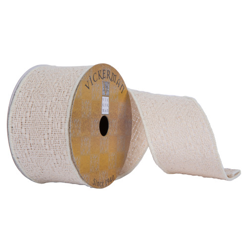 VIC-Q202027 - 2.5"x10yd Cream Chunky Knit - Vickerman