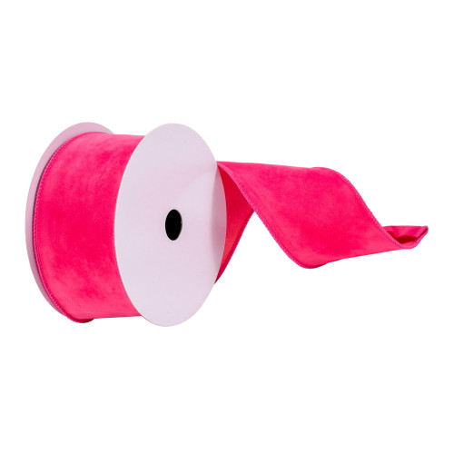 VIC-Q214869 - 2.5"x10yd Pink Faux Suede Ribbon - Vickerman