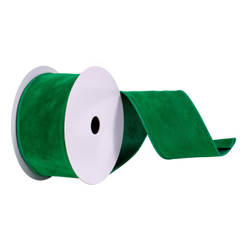 VIC-Q214875 - 2.5"x10yd Green Faux Suede Ribbon - Vickerman