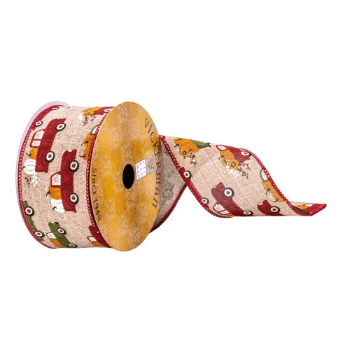 VIC-Q215065 - 2.5"x10yd Cream Harvest Truck Ribbon - Vickerman