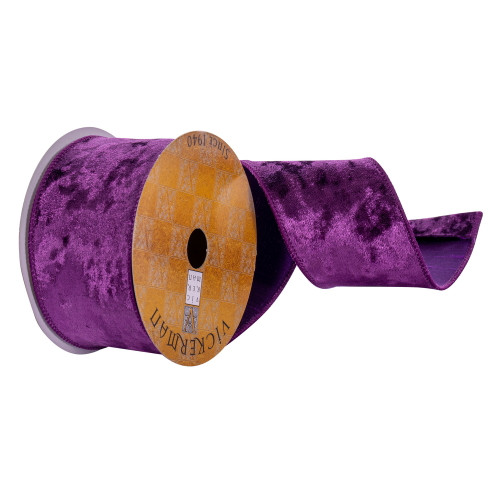 VIC-Q220530 - 2.5"x10yd Midnight Purple Velvet Ribbon - Vickerman