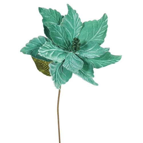 VIC-QG162724 - 22" Emerald Poinsettia 12" Flower, 6-Pack - Vickerman