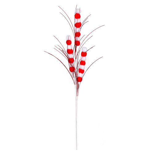 VIC-QG205021 - 20" Red/White Pom Spray, 6-Pack - Vickerman