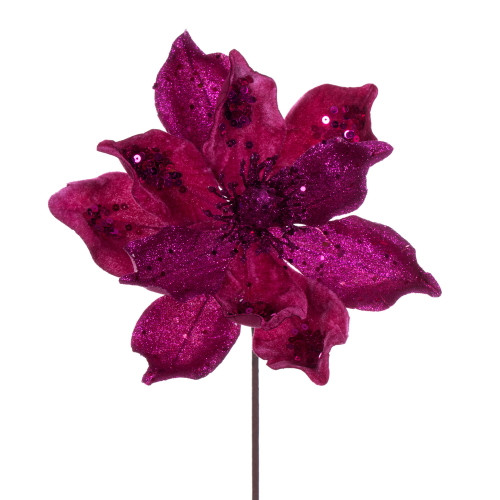 VIC-QG211009 - 15" Cerise Deluxe Magnolia 8" Flower, 6-Pack - Vickerman