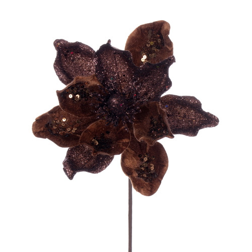 VIC-QG211016 - 15" Mocha Deluxe Magnolia 8" Flower, 6-Pack - Vickerman