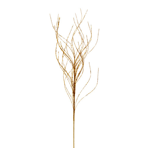 VIC-QG221030 - 37" Ant. Gold Wavy Twig Glitter Spray, 6-Pack - Vickerman