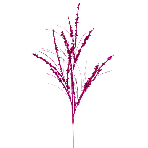 VIC-QG221513 - 36" Hot Pink Berry Twig Glitter Spray, 6-Pack - Vickerman