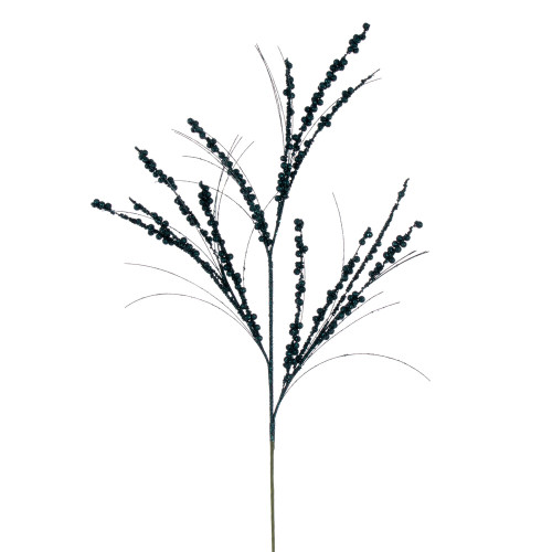 VIC-QG221562 - 36" Sea Blue Berry Twig Glttr Spray, 6-Pack - Vickerman
