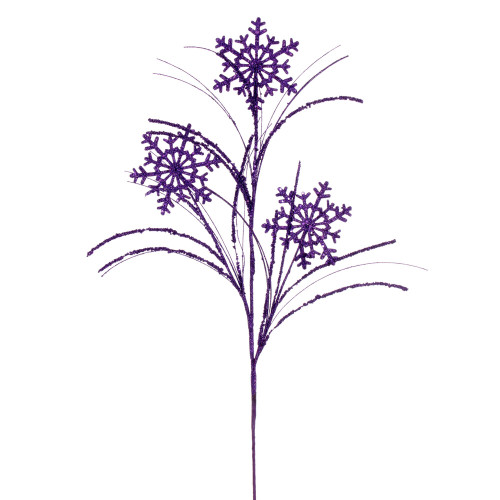 VIC-QG223066 - 31" Purple Snowflake Glitter Spray, 6-Pack - Vickerman