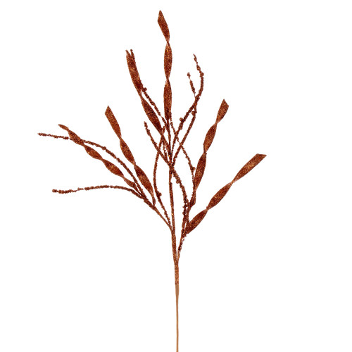 VIC-QG223388 - 34" Copper Wavy/Spiral Glitter Spray, 6-Pack - Vickerman