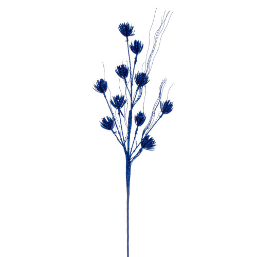 VIC-QG224402 - 30" Blue Mini Flower Glitter Spray, 6-Pack - Vickerman