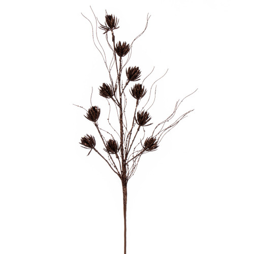 VIC-QG224476 - 30" Mocha Mini Flower Glitter Spray, 6-Pack - Vickerman