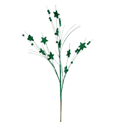 VIC-QG224644 - 33" Seafoam Star/Ball Glitter Spray, 6-Pack - Vickerman