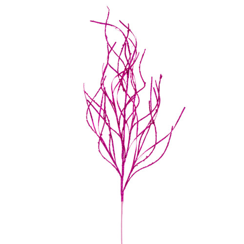 VIC-QG225013 - 40" Hot Pink Berry Wavy Glitter Spray, 4-Pack - Vickerman