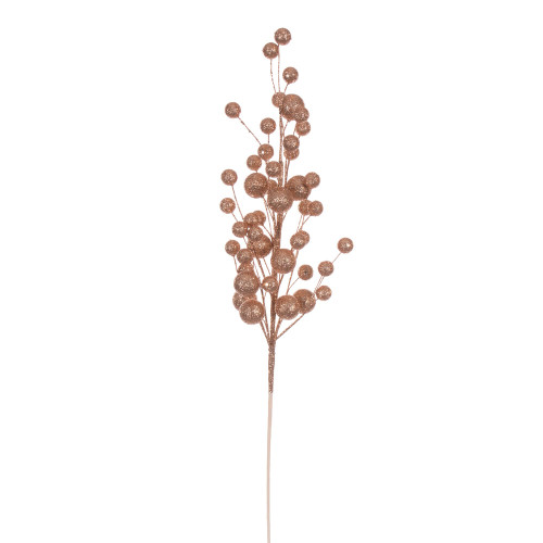 VIC-QG226758 - 27" Rose Gold Multi Ball Glitter Spray, 4-Pack - Vickerman
