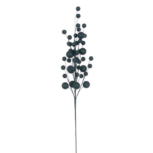 VIC-QG226762 - 27" Sea Blue Ball Glitter Spray, 4-Pack - Vickerman