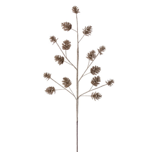 VIC-QG231138 - 24" Champagne Pinecone Glitter Spray, 6-Pack - Vickerman
