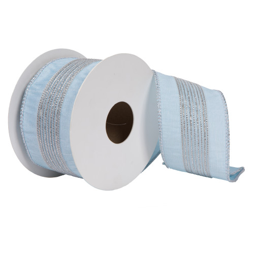 VIC-QR222824 - 2.5"x5yd Blue Glitter Dori Ribbon - Vickerman