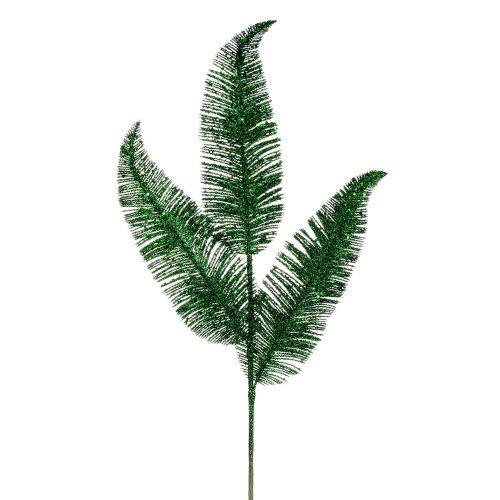 VIC-RG220104 - 24.5" Green Fther Frn Glitter Spray, 6-Pack - Vickerman