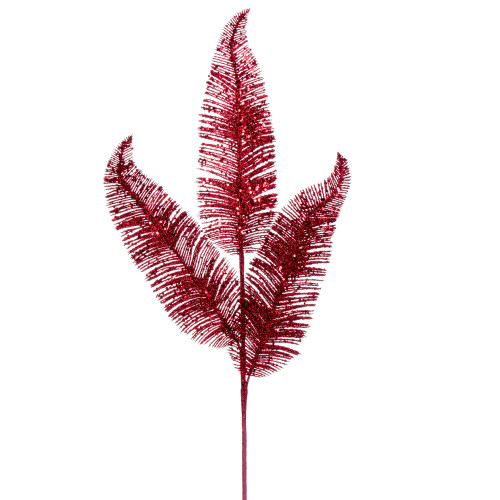 VIC-RG220165 - 24.5" Brgndy Fther Frn Glitter Spray, 6-Pack - Vickerman