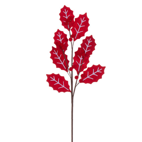 VIC-RG222503 - 27.5" Rd/White Felt Hlly/Berry Spray, 4-Pack - Vickerman