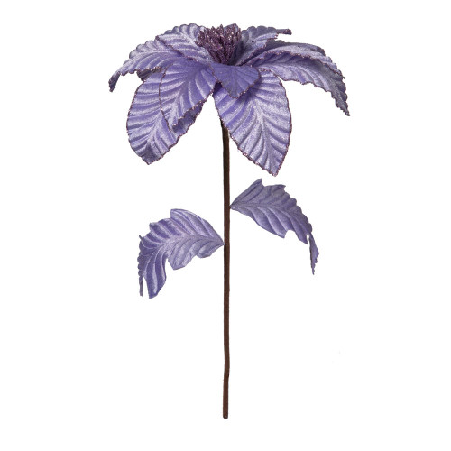 VIC-RG223186 - 22" Lavender Velv Glitter Poinsettia, 6-Pack - Vickerman