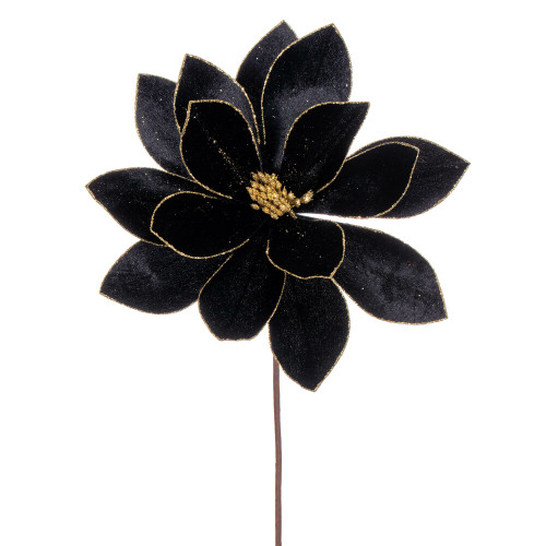 VIC-RG223317 - 22" Black Velvet Sheen Poinsettia, 4-Pack - Vickerman