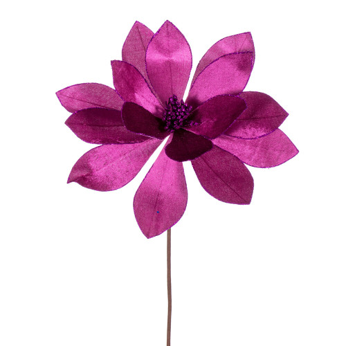 VIC-RG223370 - 22" Fuchsia Velvet Sheen Trim Pnstta, 4-Pack - Vickerman