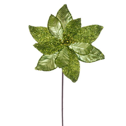 VIC-RG230173 - 21.5" Lime Poinsettia 11" Flower, 6-Pack - Vickerman