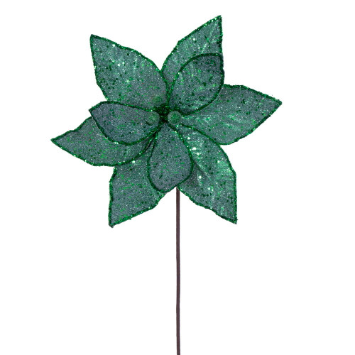 VIC-RG231173 - 21.5" Lime Sequin Poinsettia, 6-Pack - Vickerman