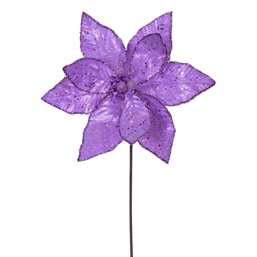 VIC-RG231186 - 21.5" Lavender Sequin Poinsettia, 6-Pack - Vickerman