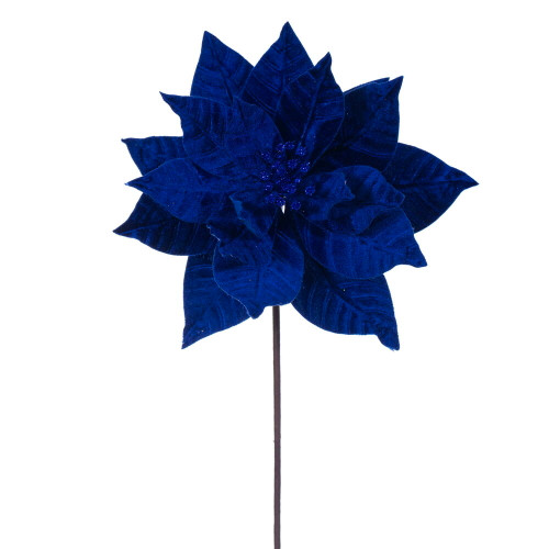 VIC-RG232702 - 21.5" Blue Poinsettia 12" Flower, 6-Pack - Vickerman