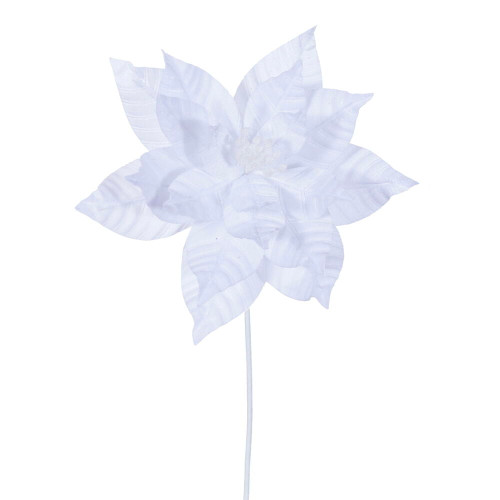 VIC-RG232711 - 21.5" White Poinsettia 12" Flower, 6-Pack - Vickerman