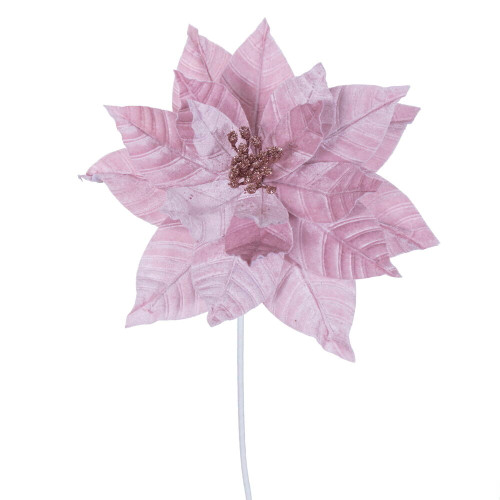 VIC-RG232779 - 21.5" Pink Poinsettia 12" Flower, 6-Pack - Vickerman